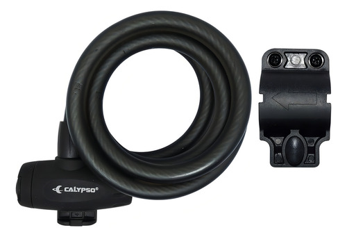 Cadeado Ciclismo Moto Chave E Cabo De Aço Calypso 1,5mx12mm Cor Preto