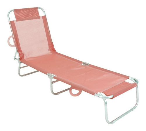 Cadeira Espreguiçadeira Textilene Em Alumínio Bel Cor Laranja