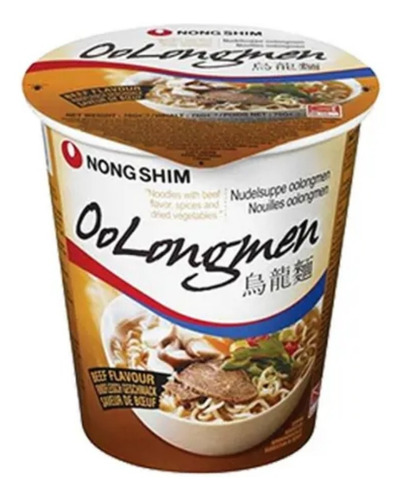 Macarrão Lamen Coreano Oolongmen Sabor Carne Copo 75g