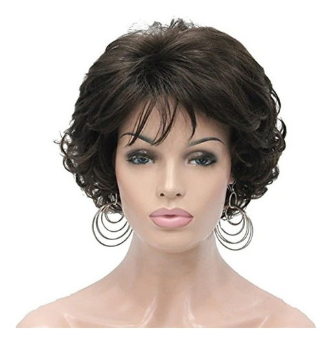 . Peluca De Moda De Pelo Corto Y Rizado