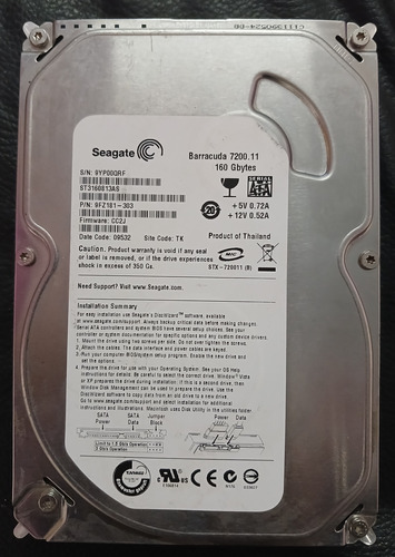 Disco Duro Hdd Seagate St3160813as 160gb Sata Leer