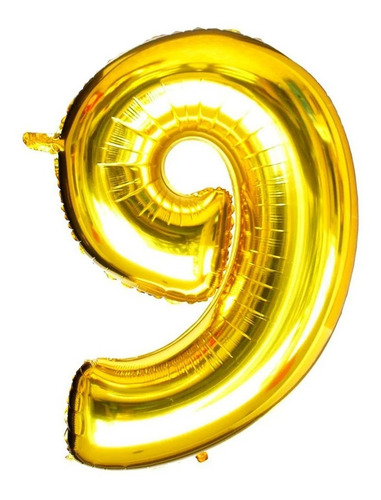 Imagem 1 de 1 de Balão Metalizado Número 9 - Dourado 40 Cm