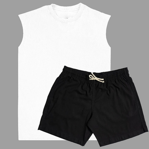Kit Regata Oversized Básica/short De Linho Mauricinho Casual