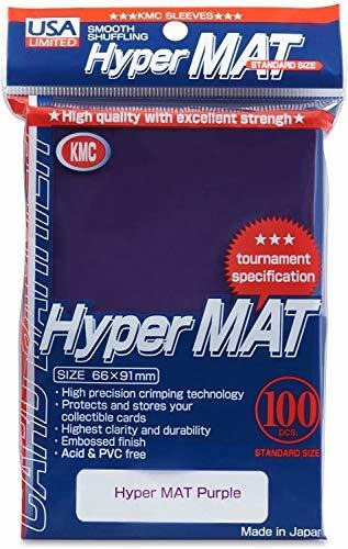 Protector Cartas Kmc Hyper Matte Purple Paquete De 100 Funda 