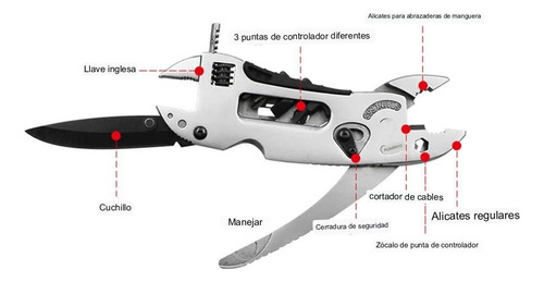 Imagen 3 de 9 de Llave Multiherramienta Alicate Pinza Multifuncion Navaja