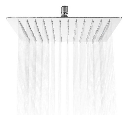 Regadera Cuadrada 10x10 Acero Inox. Con Brazo Cromado Rugo