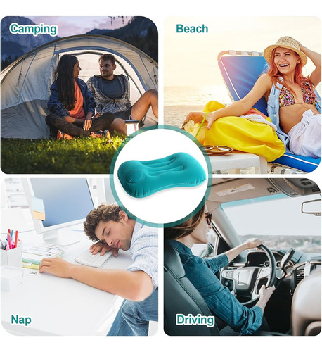 Apta Para El Camping Y La Playa Almohada Hinchable Color Negro