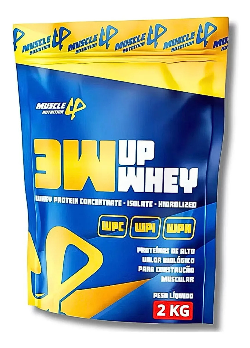 Whey Protein 3W Up 2kg Sabor Baunilha Muscle nutrition Isolado Hidrolisado Concentrado