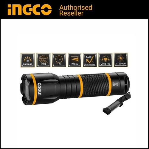 Imagen 3 de 7 de Linterna Led 3w 135 Lúmenes 200mts Water Resistant Ingco