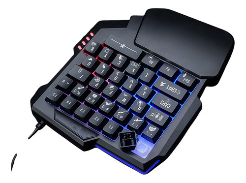 Teclado Gamer Una Mano Mecanico Luces Rgb