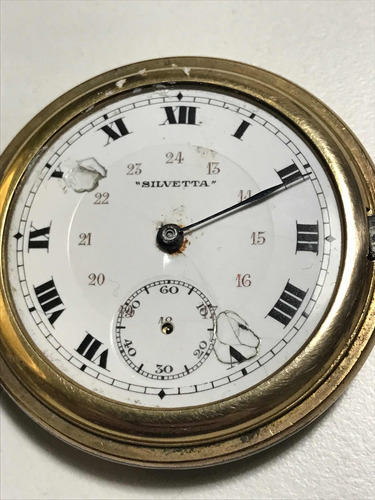 Antiguo Reloj De Bolsillo Marca Silvetta No Funciona (Usado)