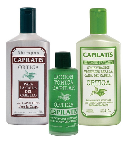 Shampoo Para La Caspa  + Enjuague + Locion Capilatis Ortiga