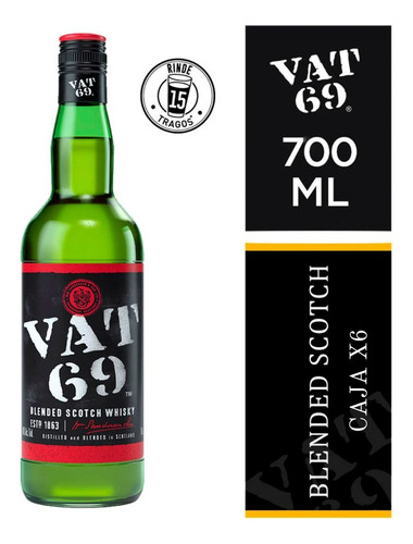 Whisky Vat 69 Blended Scotch - Caja X6