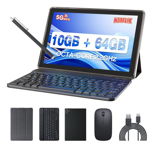 Tablet 2 Em 1, Tablet Android 13 De 10 Polegadas Com Teclad