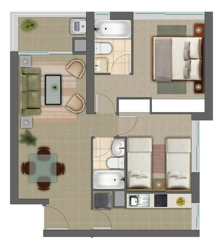 Departamento Amoblado, Se Arrienda De Marzo A Diciembre