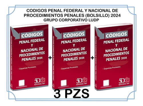 Codigos Penal Federal Y Nacional ( Bolsillo) 2024 (3 Piezas)