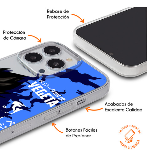 Funda Para iPhone Dragon Ball Z Vegeta Anticaídas Antigolpes