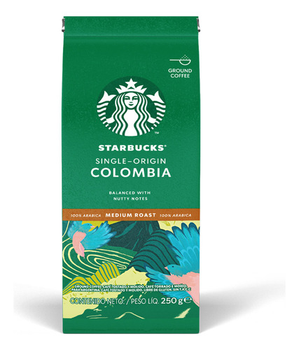 Starbucks Colombia café tostado y molido libre de gluten 250g