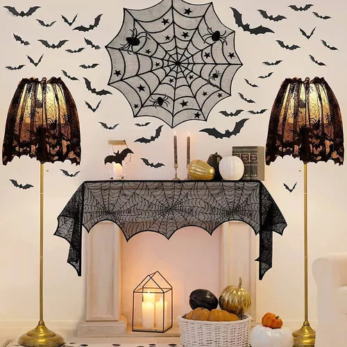 Decoraciones Como Pegatinas Y Manteles De Halloween