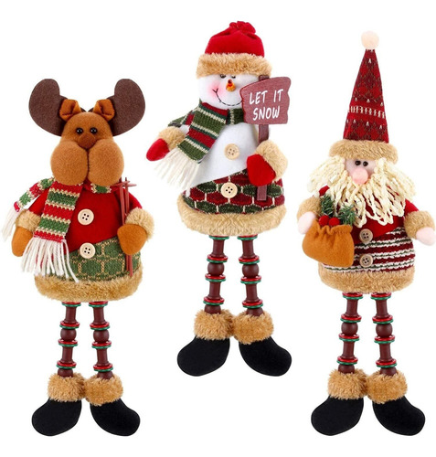 3 Piezas Figuras De Peluche De Navidad Para Decoración [u]