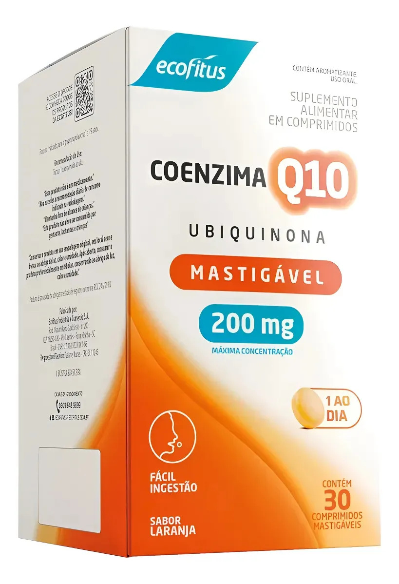 Coenzima Q10 200mg Ecofitus 30 Comprimidos Laranja