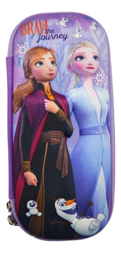 3 Pzas Estuche Para Lápices Lapicera 3d Escolar Frozen Elsa Rosa Frozen