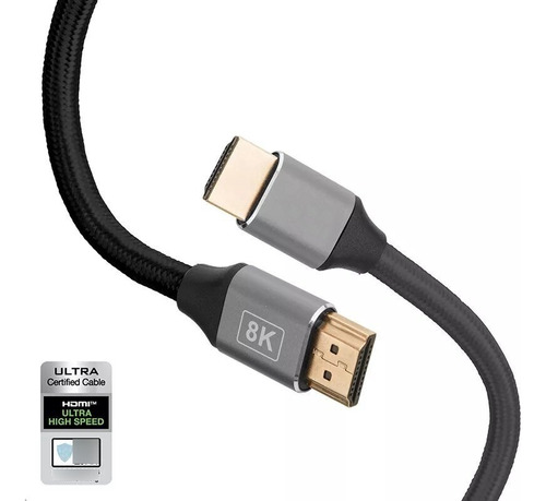 Cable Hdmi 2.1 4k 8k 1mt Certificado Hdr 48gbps Earc 10k Uhd