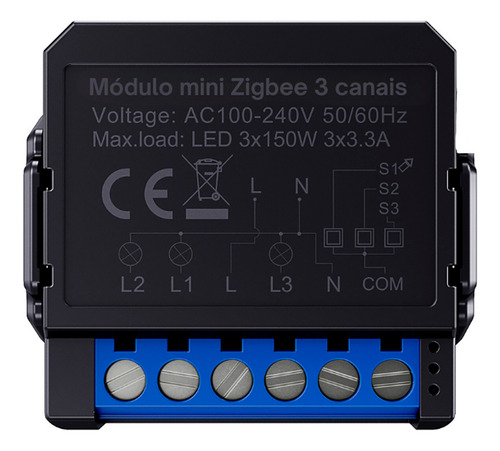 Interruptor Mini Zigbee 3 Canais Automação Alexa E Google