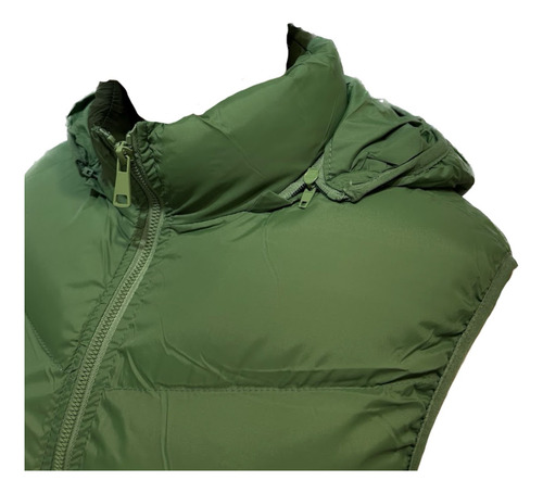 Chaleco Hombre Combinado Capucha Desmontable Puffer Inflado