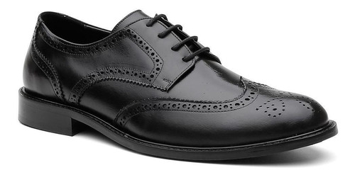 Sapato Oxford Masculino Couro Cadarço Perfuros Elegante Leve