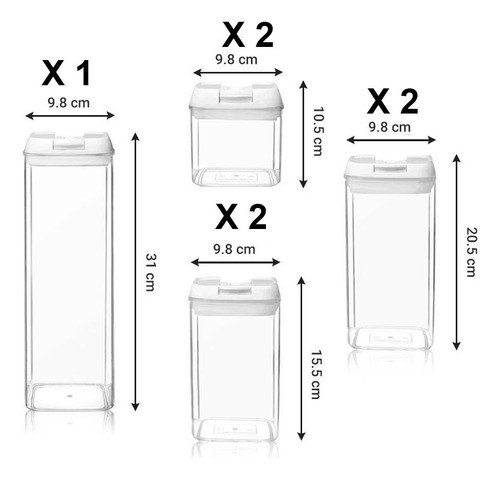 Juego De Recipientes Hermeticos Plastico Cocina 7 Piezas