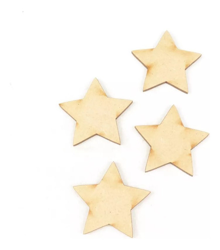 Paquete 100 Estrellas Para Scrapbook Madera Mdf Manualidades