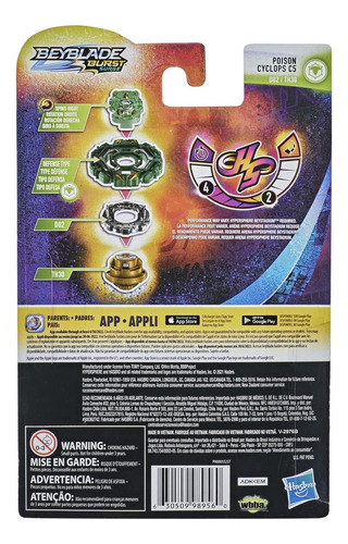 Beyblade Burst Rise Hypersphere Poison Cyclops C5 Starter Es