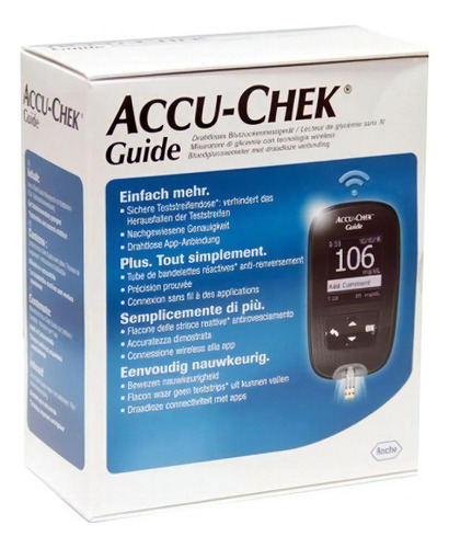 Medidor De Glucosa Accu Check Guide Negro Super Completo Negro/gris