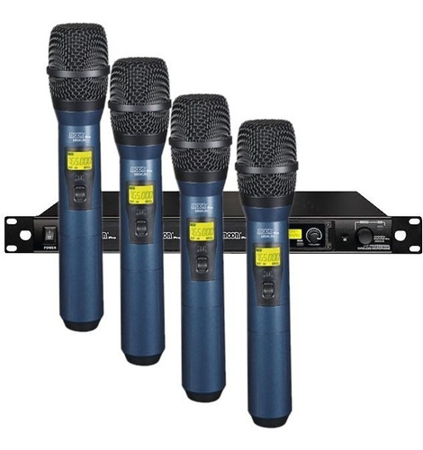 4x Microfono Inalambrico Moon Mi04u Mano Tope De Linea Uhf 