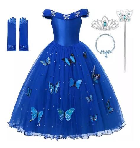 Disfraz Princesa Cenicienta Disney C/ Mariposas Y Accesorios
