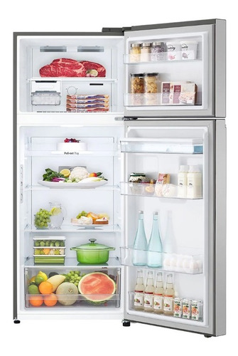 Heladera inverter auto defrost LG VT40SPP platinum silver con freezer 394L 220V