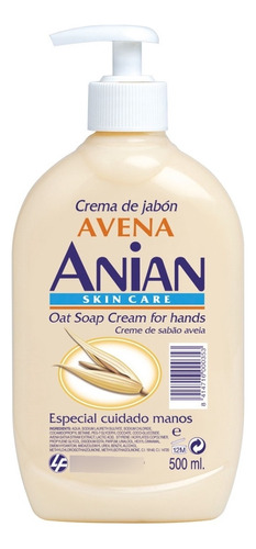 Jabón En Crema De Manos Anian Avena 500 Ml