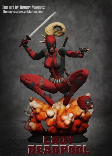 Archivo Stl Impresión 3d - Lady Deadpool Sexy Diorama 