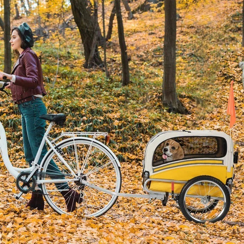 Imagen 10 de 10 de Cochecito-remolque Para Llevar Mascotas En Bici Hasta 30kg