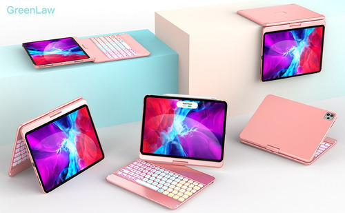 Hermoso Y Útil Teclado Funda Para iPad Pro 11 Color Oro Rosa