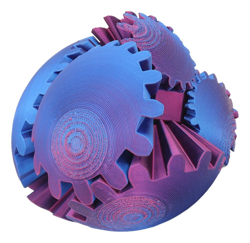 La Bola Gear Sphere De Color Azul Impresa En 3d Alivia El Es