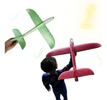 Comprar Kit 2 Avião Brinquedo Led Grande 48 Cm Voa De Verdade Manual