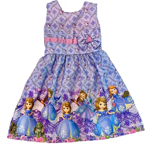 Vestido infantil princesa sofia tema aniversario 1 ao no Shoptime