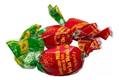 Caramelo Relleno Fresa 100 Pz De La Rosa