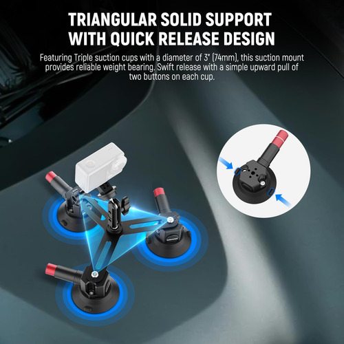 Soporte Para Cámara Neewer Con Triple Ventosa Para Coche Y S