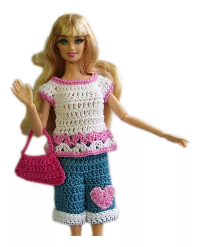 Conjuntos Ropa Barbie Crochet Accesorios Capri Accesorios