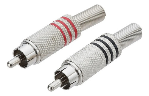 Kit C/24 Plug Rca Macho Metálico Conector Rca. São 12 Pares!
