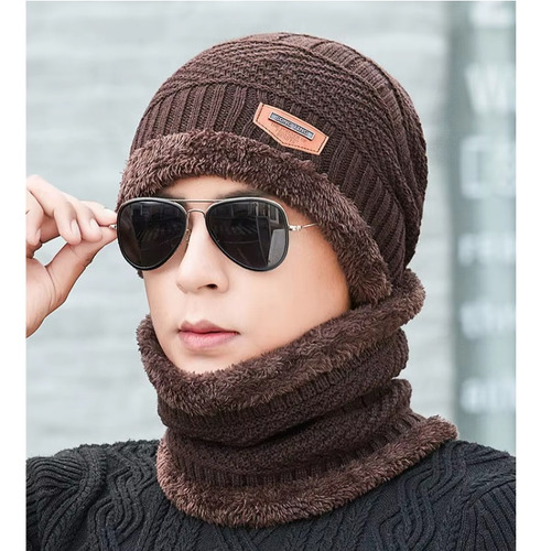 4 Set Gorro Y Cuello Invierno De Lana Con Interior Chiporro