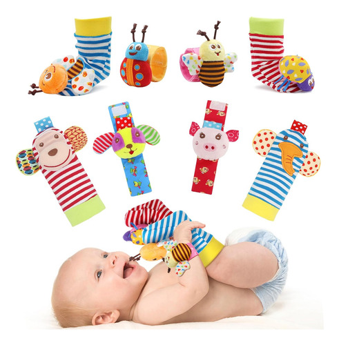 Bloobloomax Juego De Calcetines Suaves Para Bebé, Sonajero Y